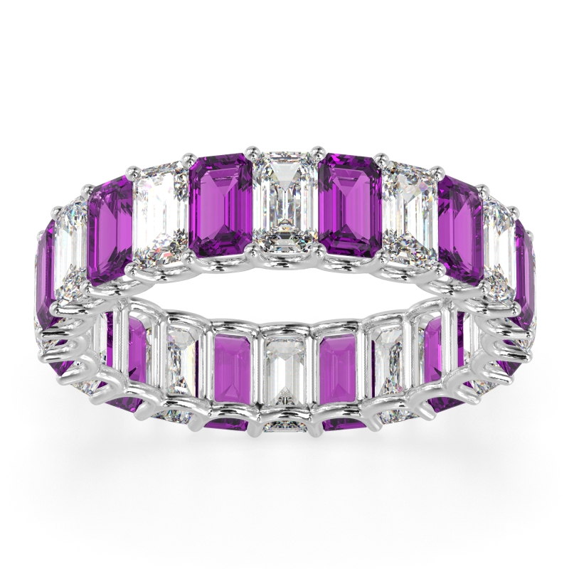 Eternity Emerald Cut U Prong Caila Band