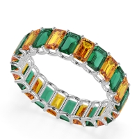 Eternity Emerald Cut U Prong Caila Band