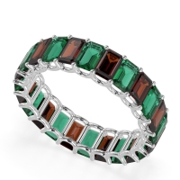 Eternity Emerald Cut U Prong Caila Band