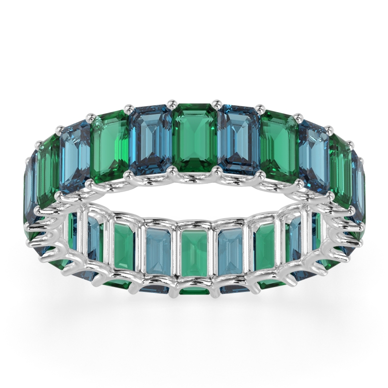Eternity Emerald Cut U Prong Caila Band
