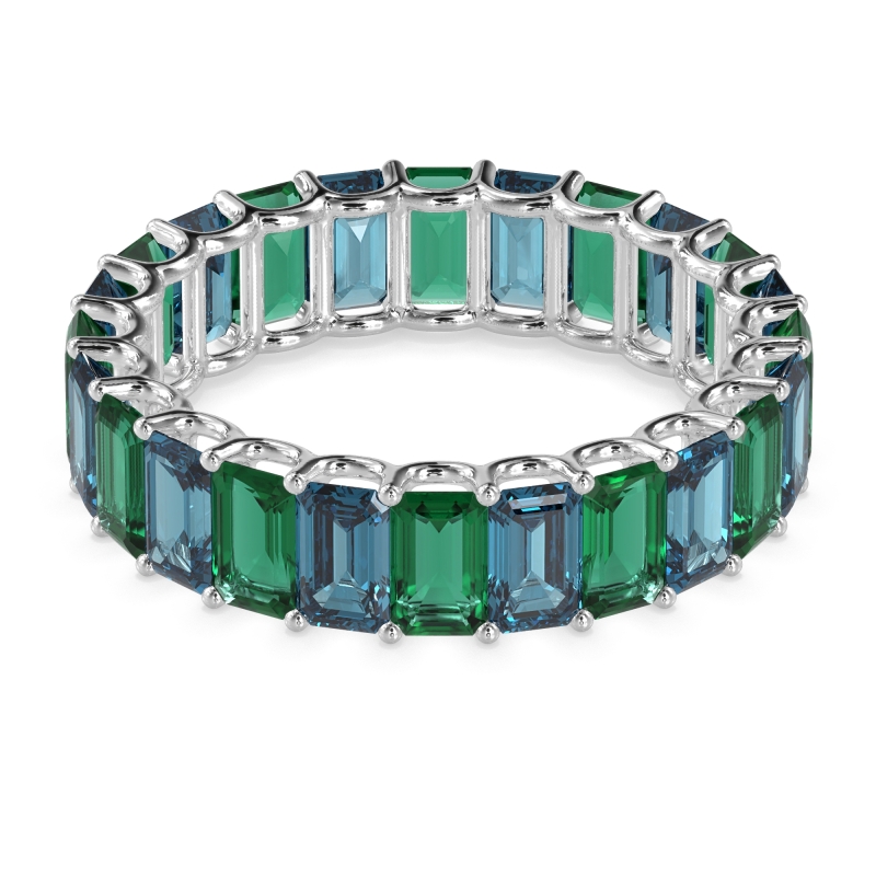 Eternity Emerald Cut U Prong Caila Band