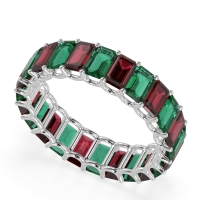 Eternity Emerald Cut U Prong Caila Band