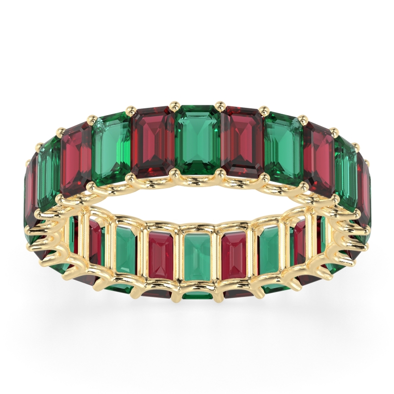 Eternity Emerald Cut U Prong Caila Band