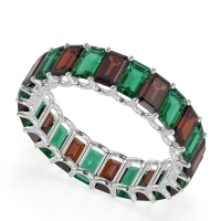 Eternity Emerald Cut U Prong Caila Band