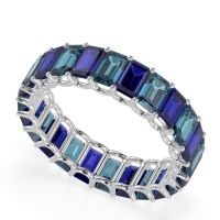 Eternity Emerald Cut U Prong Caila Band