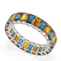 Eternity Emerald Cut U Prong Caila Band