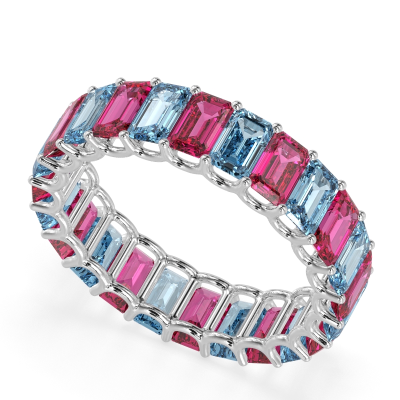 Eternity Emerald Cut U Prong Caila Band
