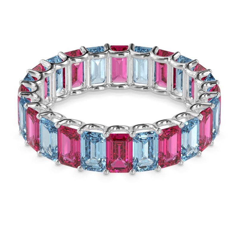 Eternity Emerald Cut U Prong Caila Band
