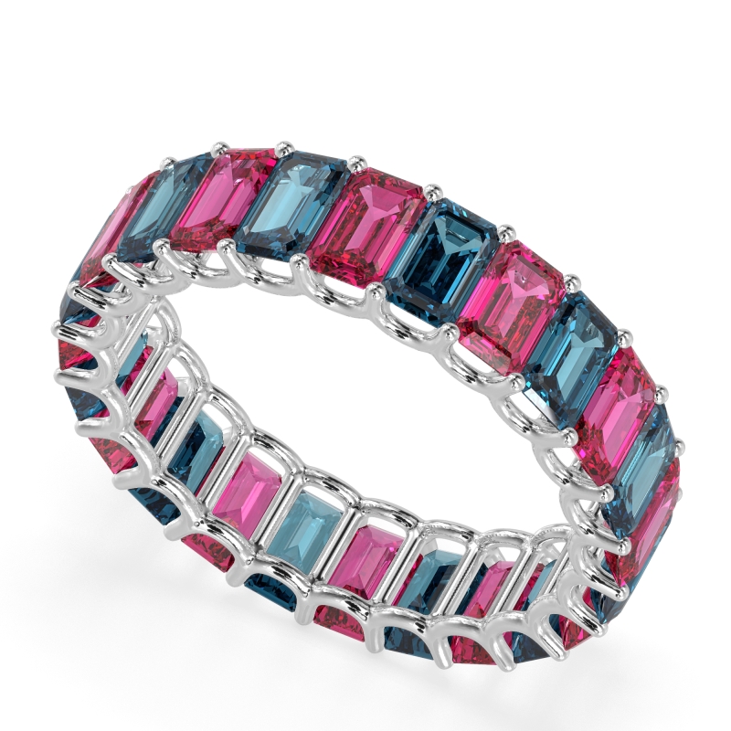Eternity Emerald Cut U Prong Caila Band