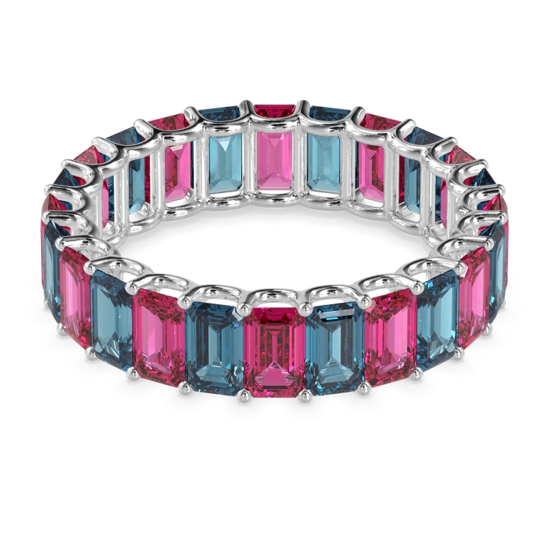 Eternity Emerald Cut U Prong Caila Band