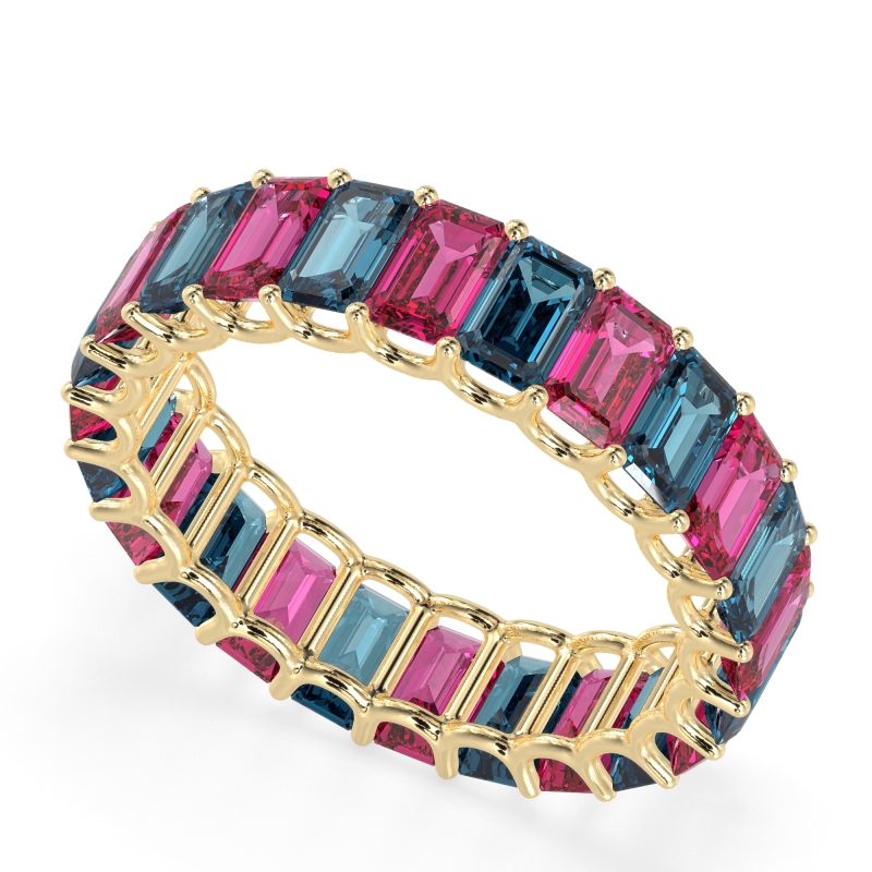 Eternity Emerald Cut U Prong Caila Band