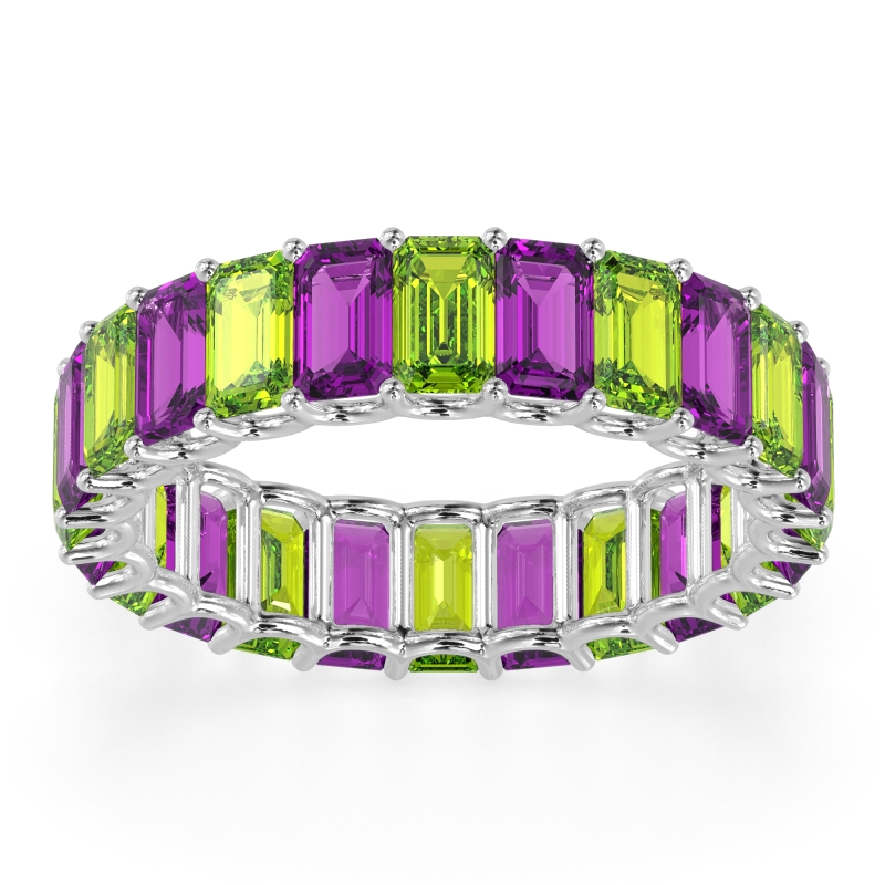 Eternity Emerald Cut U Prong Caila Band