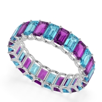 Eternity Emerald Cut U Prong Caila Band