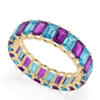 Eternity Emerald Cut U Prong Caila Band