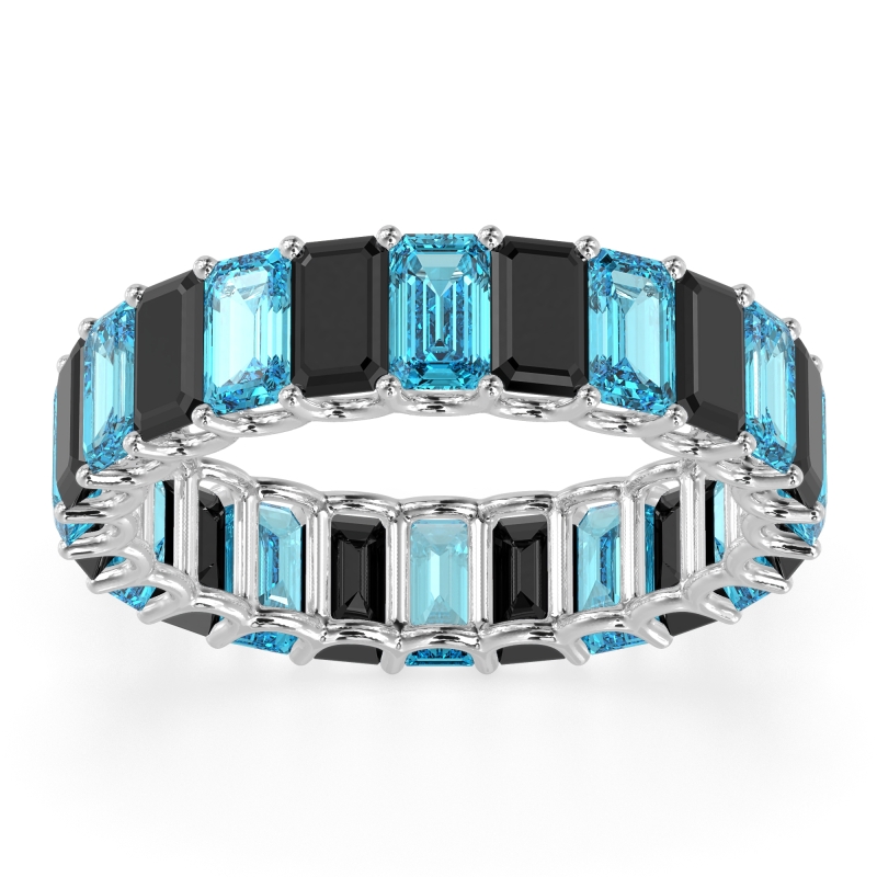Eternity Emerald Cut U Prong Caila Band
