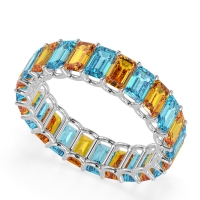 Eternity Emerald Cut U Prong Caila Band