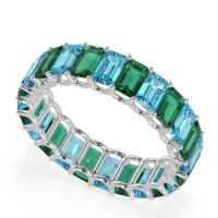 Eternity Emerald Cut U Prong Caila Band