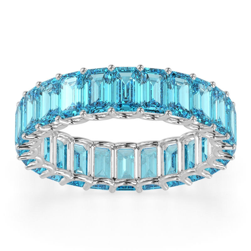 Eternity Emerald Cut U Prong Caila Band