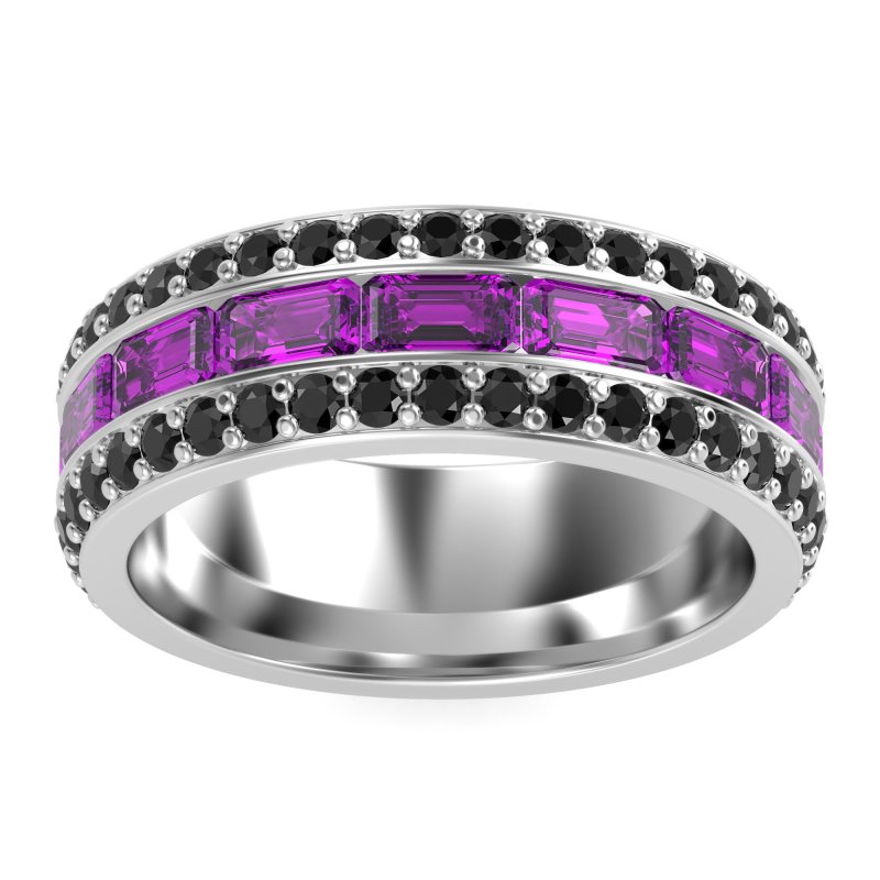 8mm Men's Emerald Cut Band