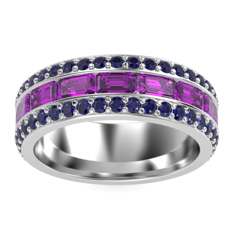 8mm Men's Emerald Cut Band