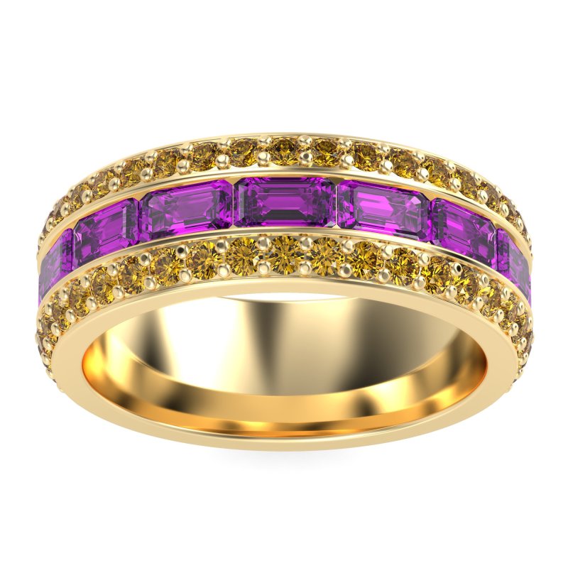 8mm Men's Emerald Cut Band