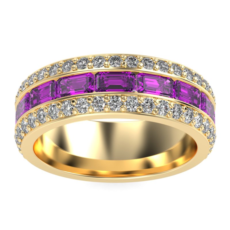 8mm Men's Emerald Cut Band