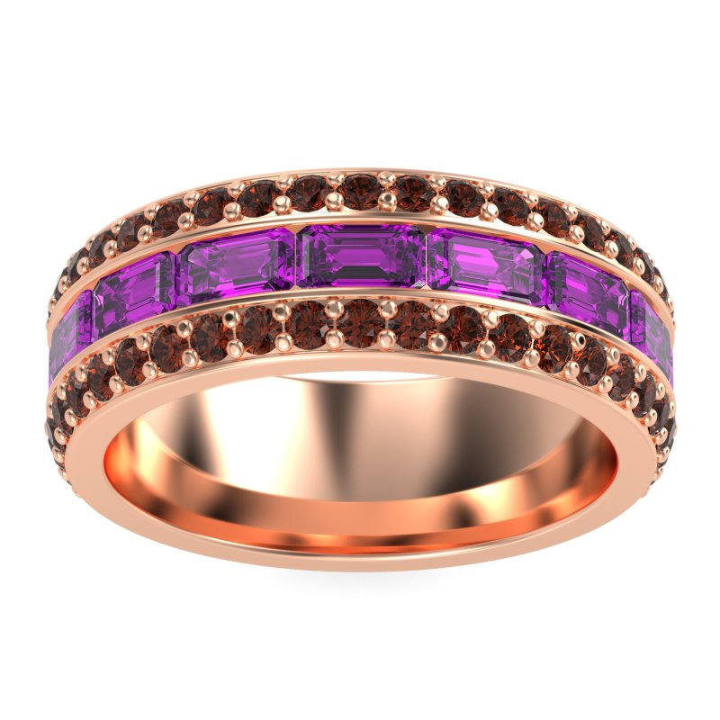 8mm Men's Emerald Cut Band