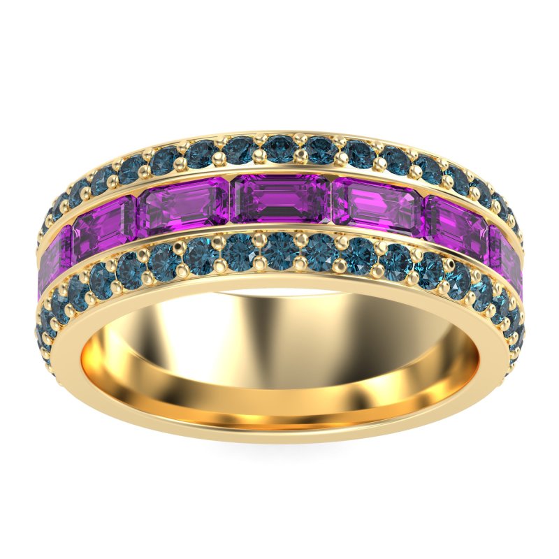 8mm Men's Emerald Cut Band