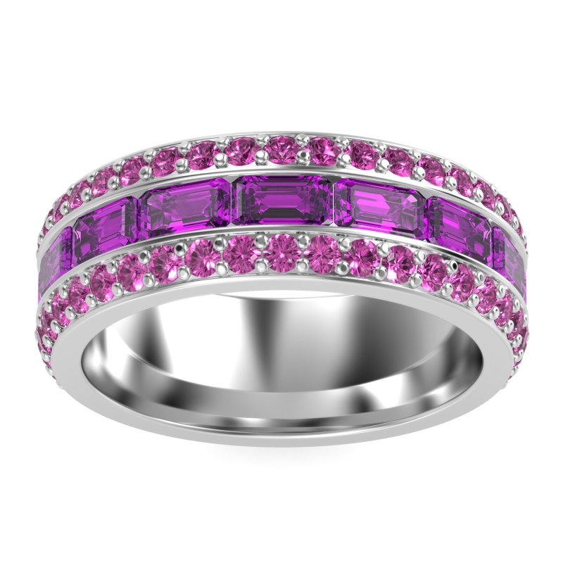 8mm Men's Emerald Cut Band