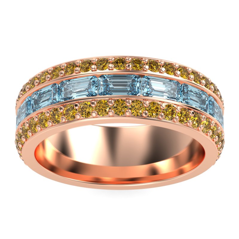 8mm Men's Emerald Cut Band