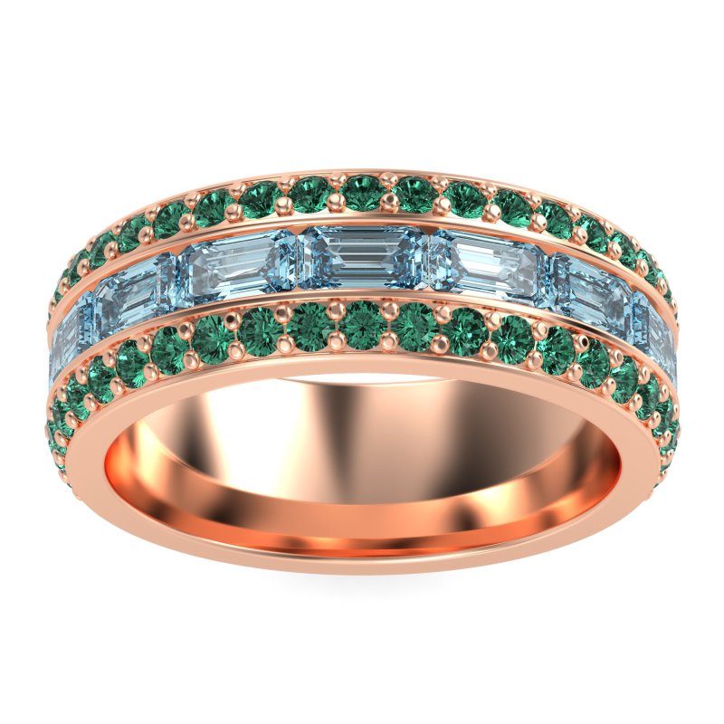8mm Men's Emerald Cut Band