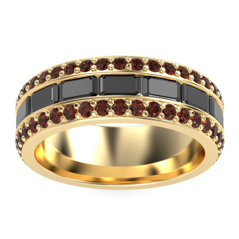 8mm Men's Emerald Cut Band
