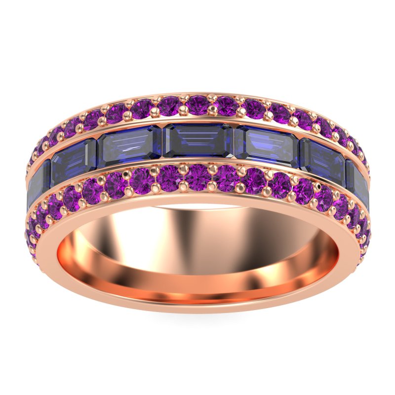 8mm Men's Emerald Cut Band