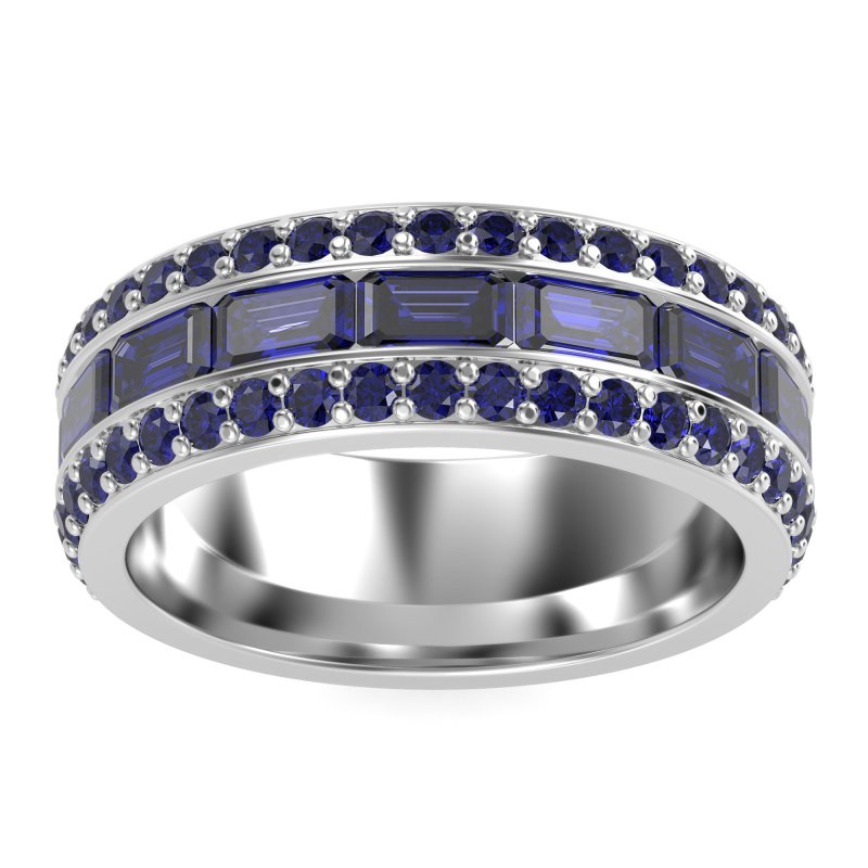 8mm Men's Emerald Cut Band