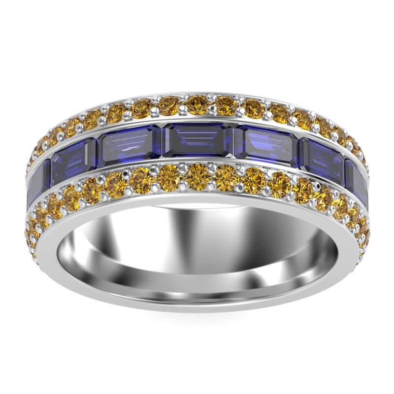 8mm Men's Emerald Cut Band