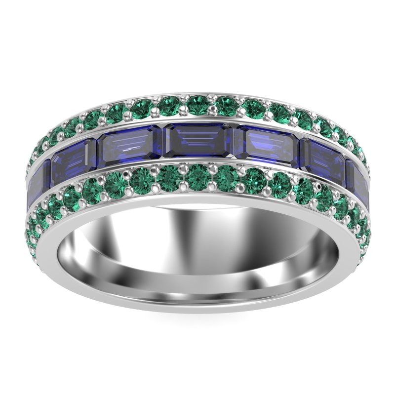 8mm Men's Emerald Cut Band