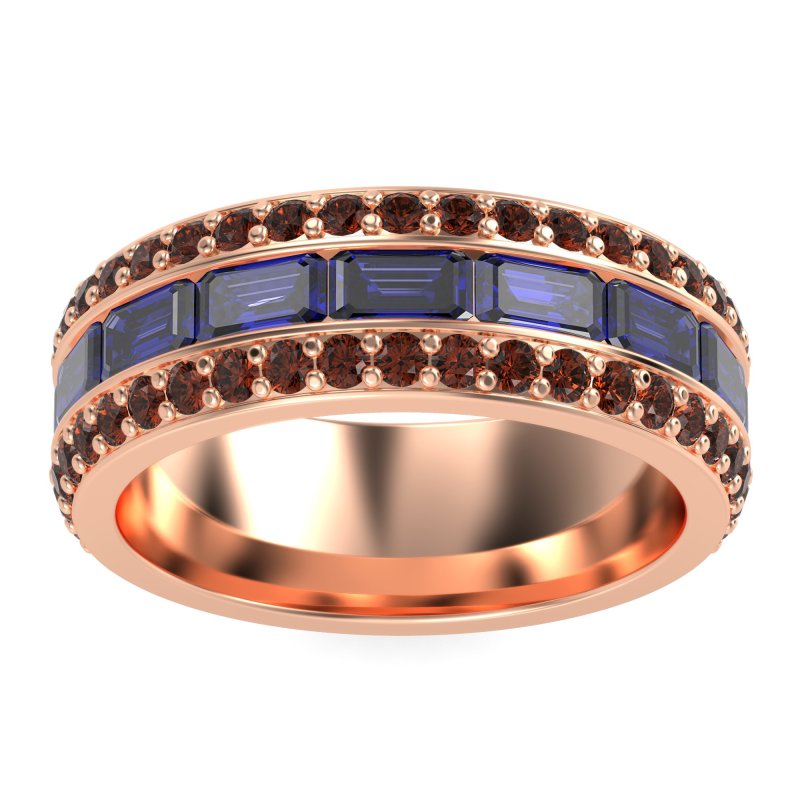 8mm Men's Emerald Cut Band