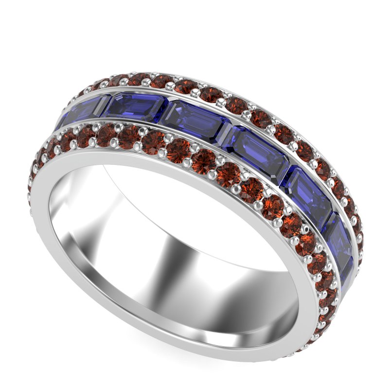 8mm Men's Emerald Cut Band