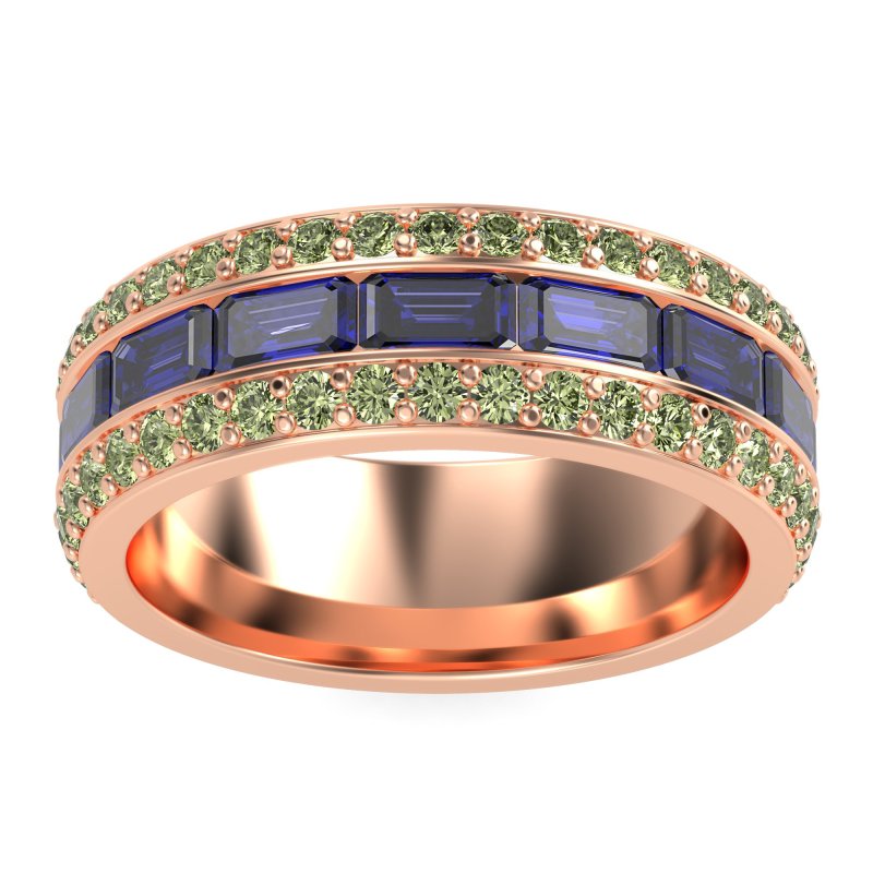 8mm Men's Emerald Cut Band