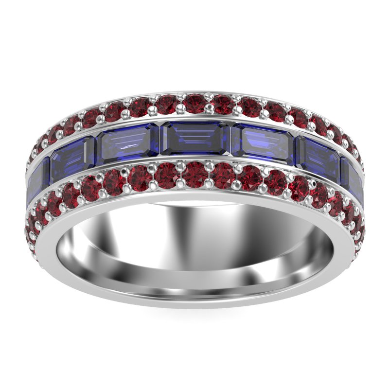 8mm Men's Emerald Cut Band