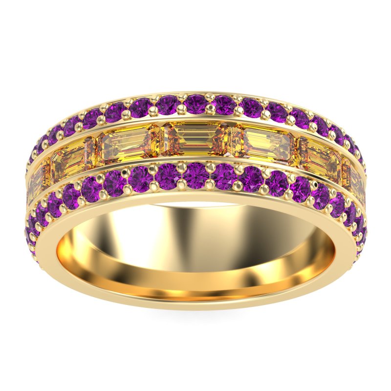 8mm Men's Emerald Cut Band