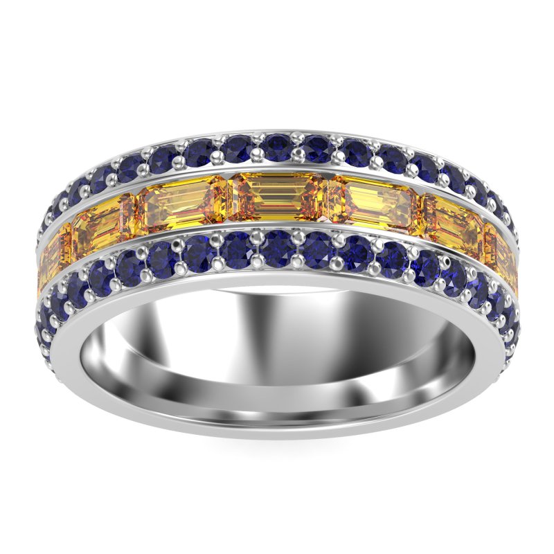 8mm Men's Emerald Cut Band