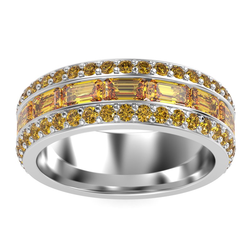 8mm Men's Emerald Cut Band