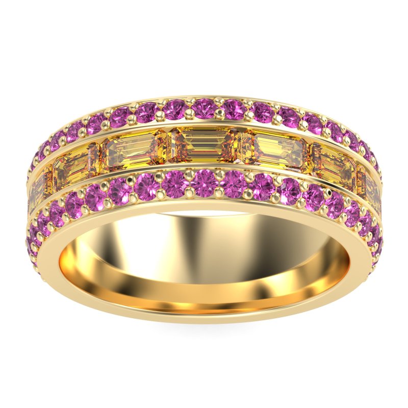 8mm Men's Emerald Cut Band