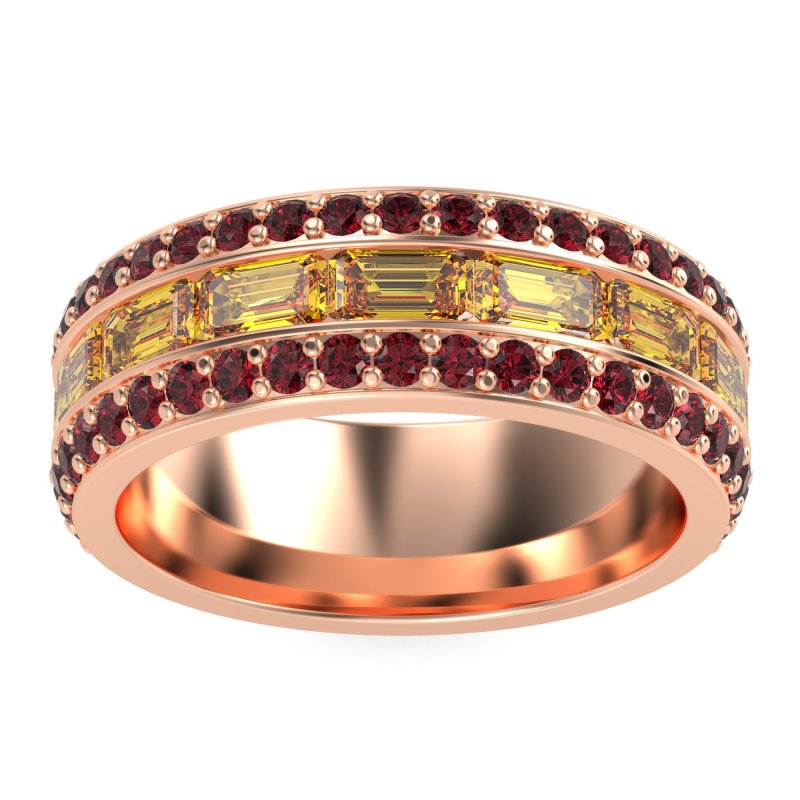 8mm Men's Emerald Cut Band