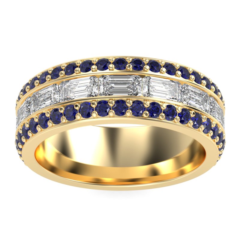 8mm Men's Emerald Cut Band