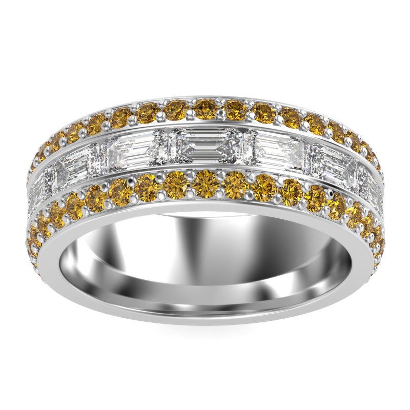8mm Men's Emerald Cut Band