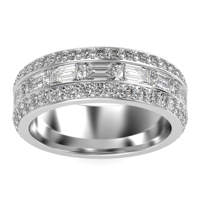 8mm Men's Emerald Cut Band