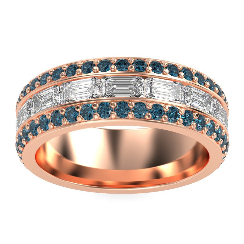 8mm Men's Emerald Cut Band