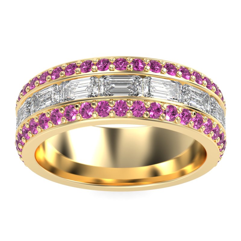 8mm Men's Emerald Cut Band